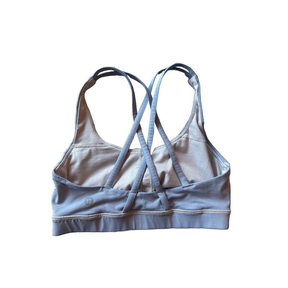 Lululemon Energy Bra Women's 4 Serene Blue Strappy Criss Cross Straps - Picture 5 of 5